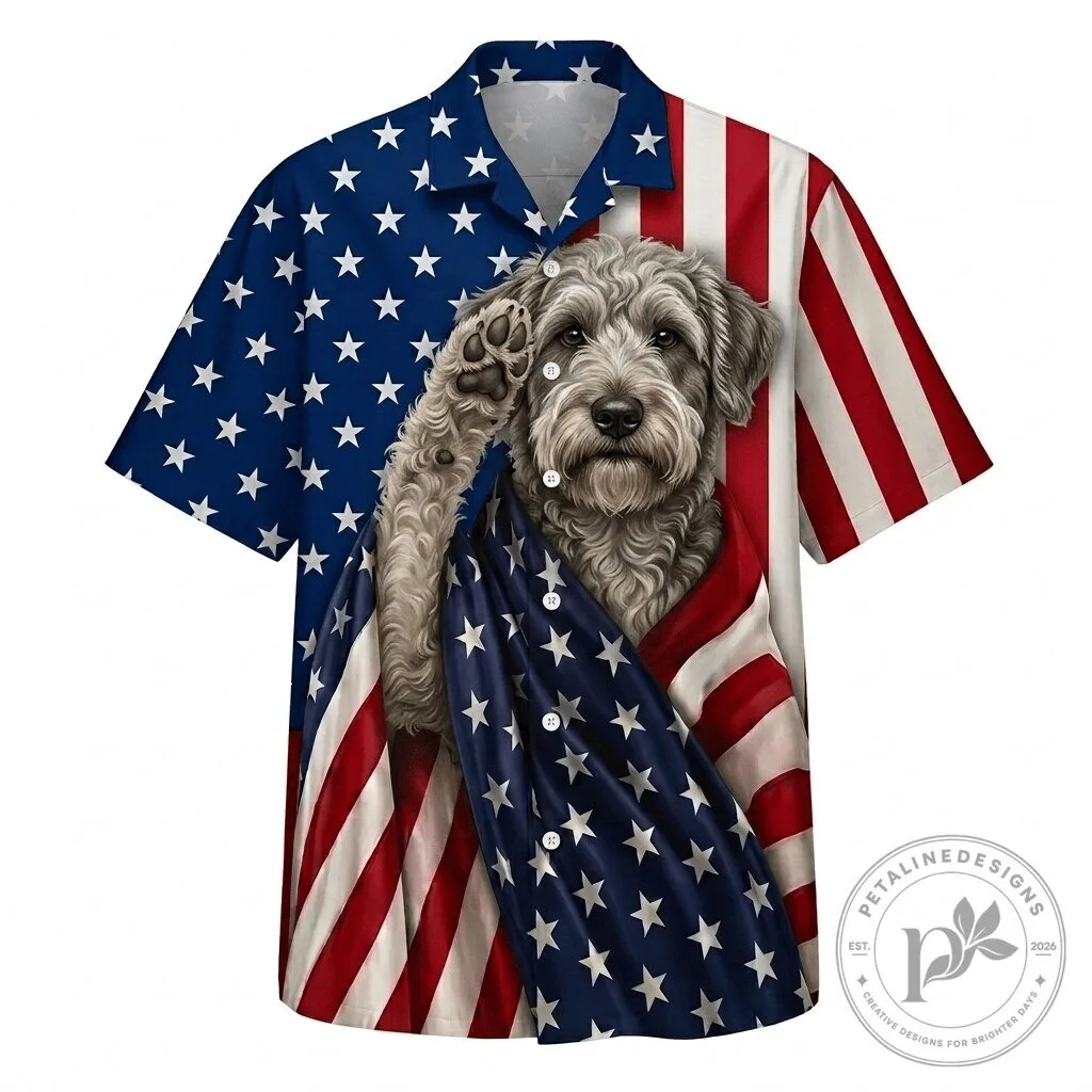 Schnoodle Dog Patriotic American Flag Print Hawaiian Shirt 5 Schnoodle Dog Patriotic American Flag Print Hawaiian Shirt