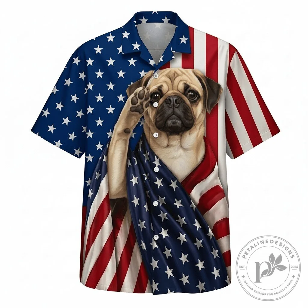 Patriotic Puggle Dog United States Flag Hawaiian Shirt 1 Patriotic Puggle Dog United States Flag Hawaiian Shirt