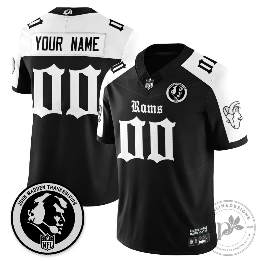 John Madden Thanksgiving Los Angeles Rams Football Jersey John Madden Thanksgiving Los Angeles Rams Football Jersey