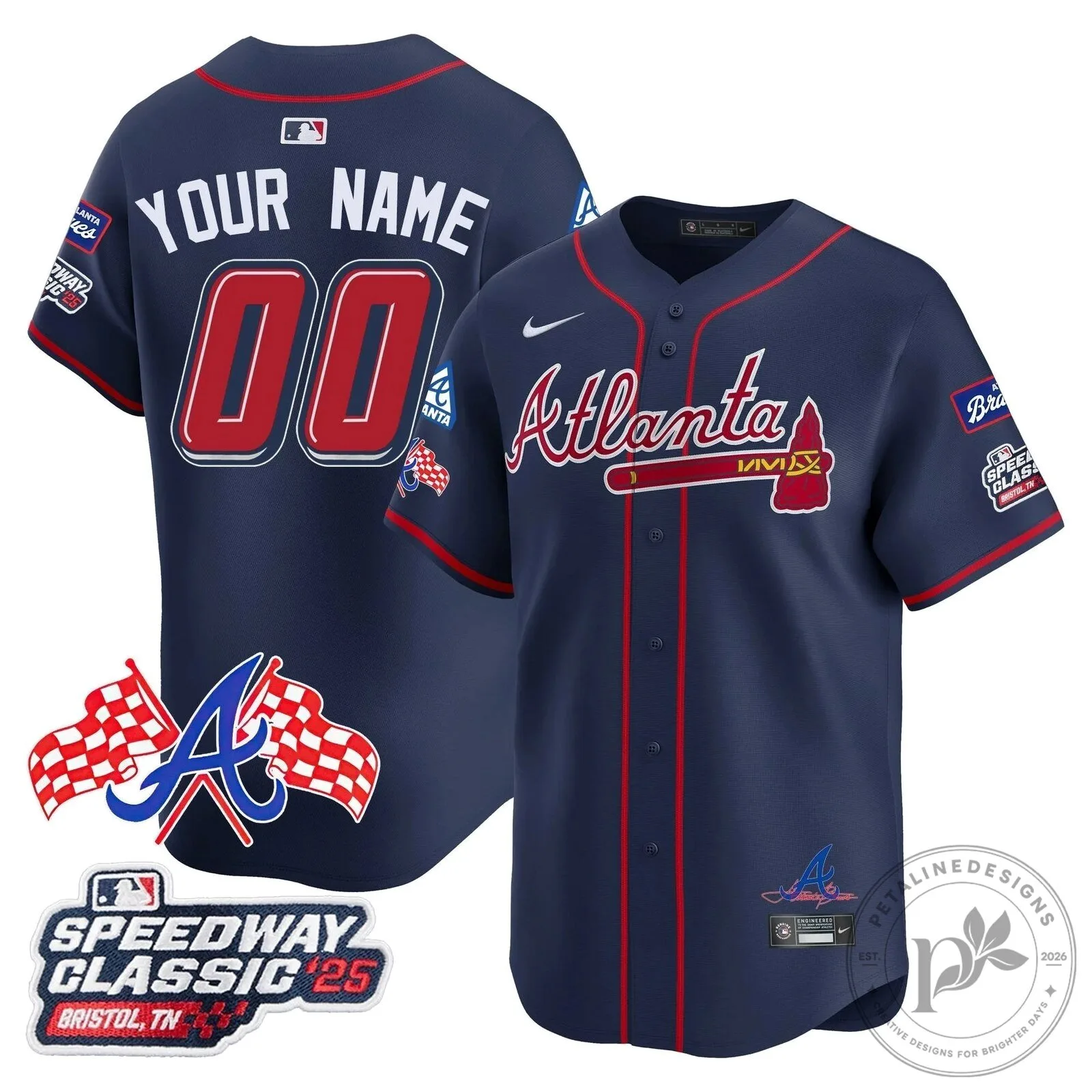 Atlanta Braves 2025 Speedway Classic Custom Baseball Jersey