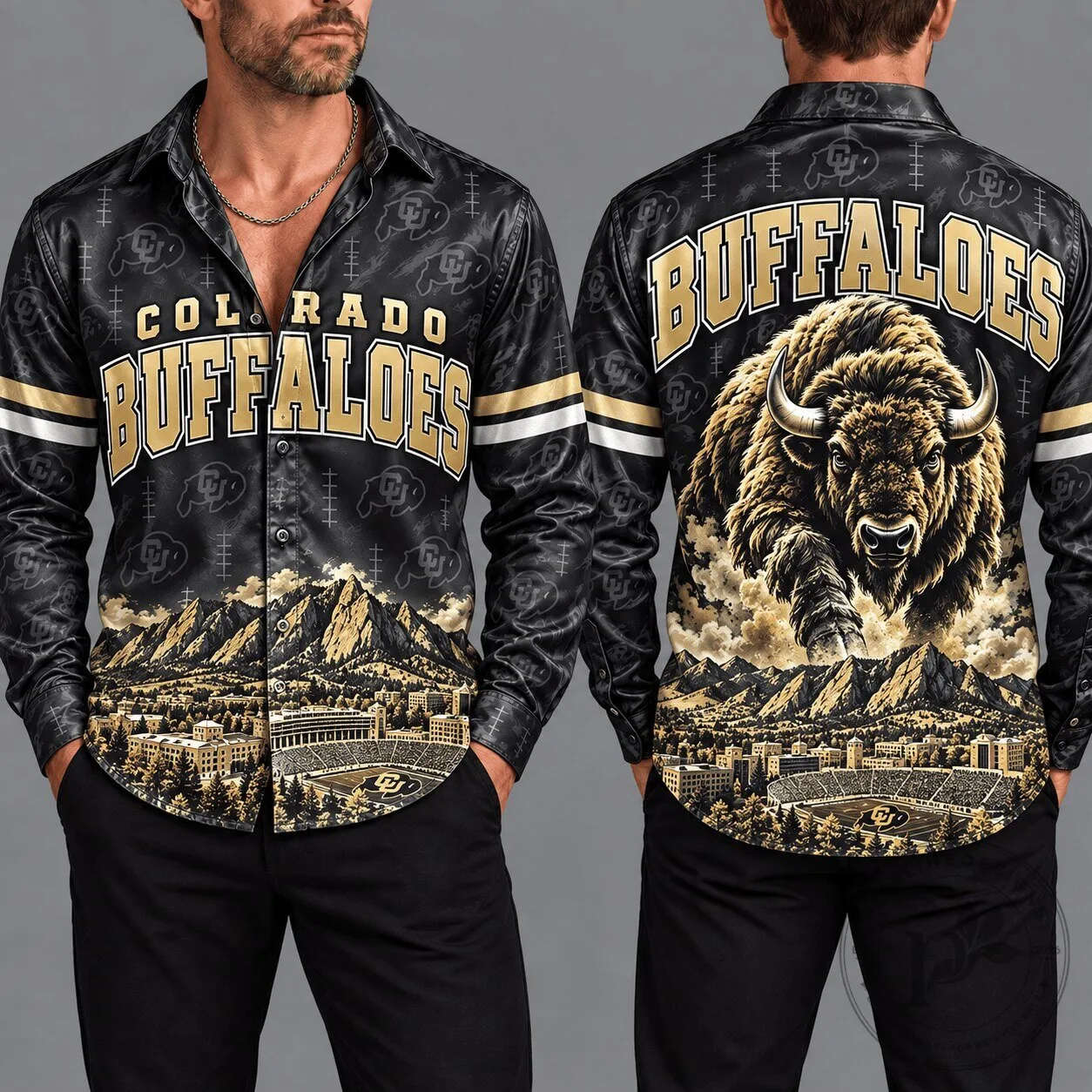 Colorado Buffaloes Football Team Long-Sleeve Button-Up Shirt
