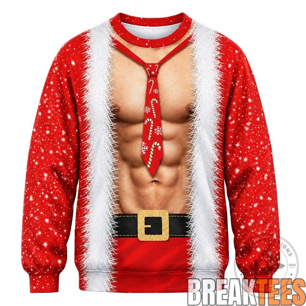 Funny Santa Claus Muscle Body Christmas Holiday Ugly Sweater 8 Funny Santa Claus Muscle Body Christmas Holiday Ugly Sweater