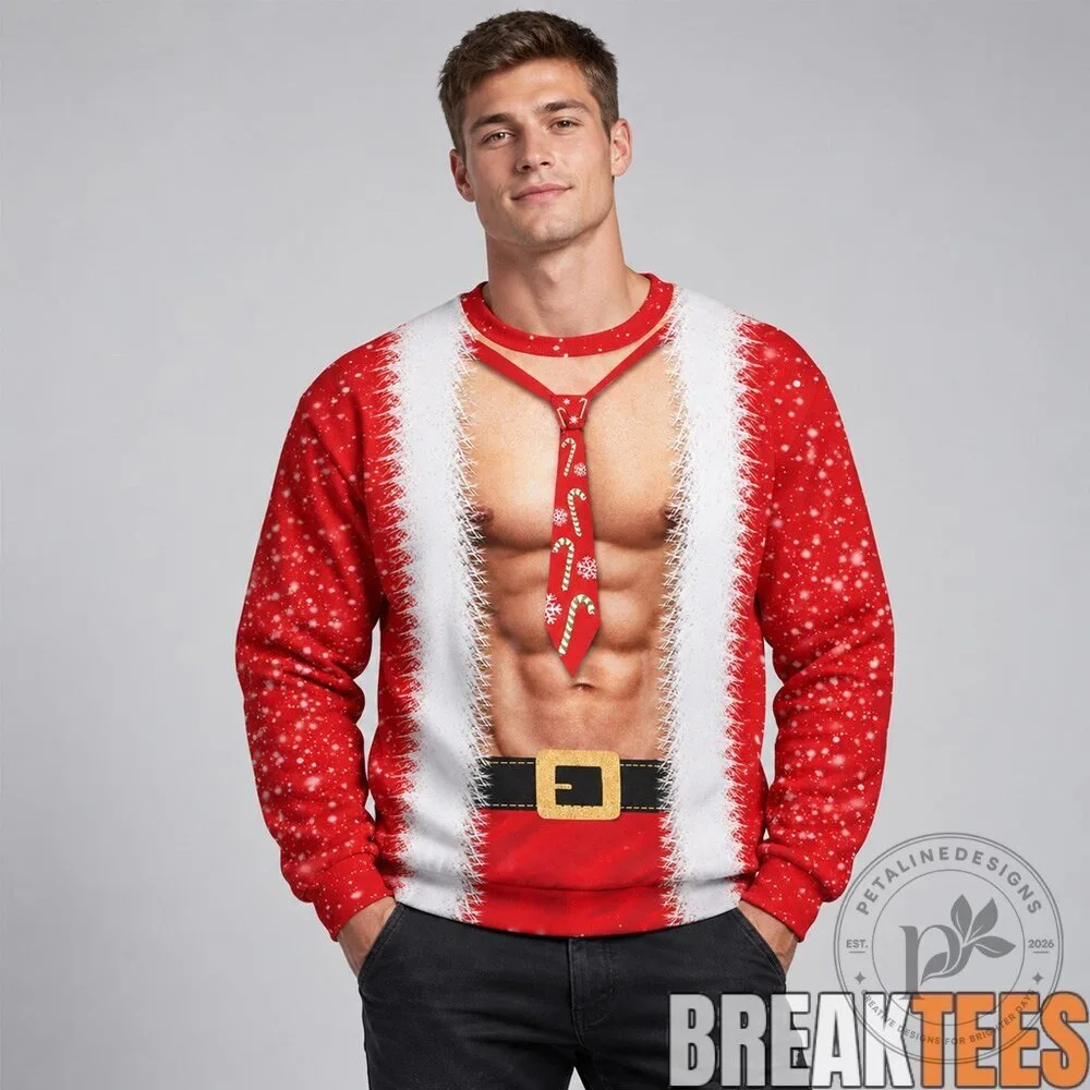 Funny Santa Claus Muscle Body Christmas Holiday Ugly Sweater 9 Funny Santa Claus Muscle Body Christmas Holiday Ugly Sweater
