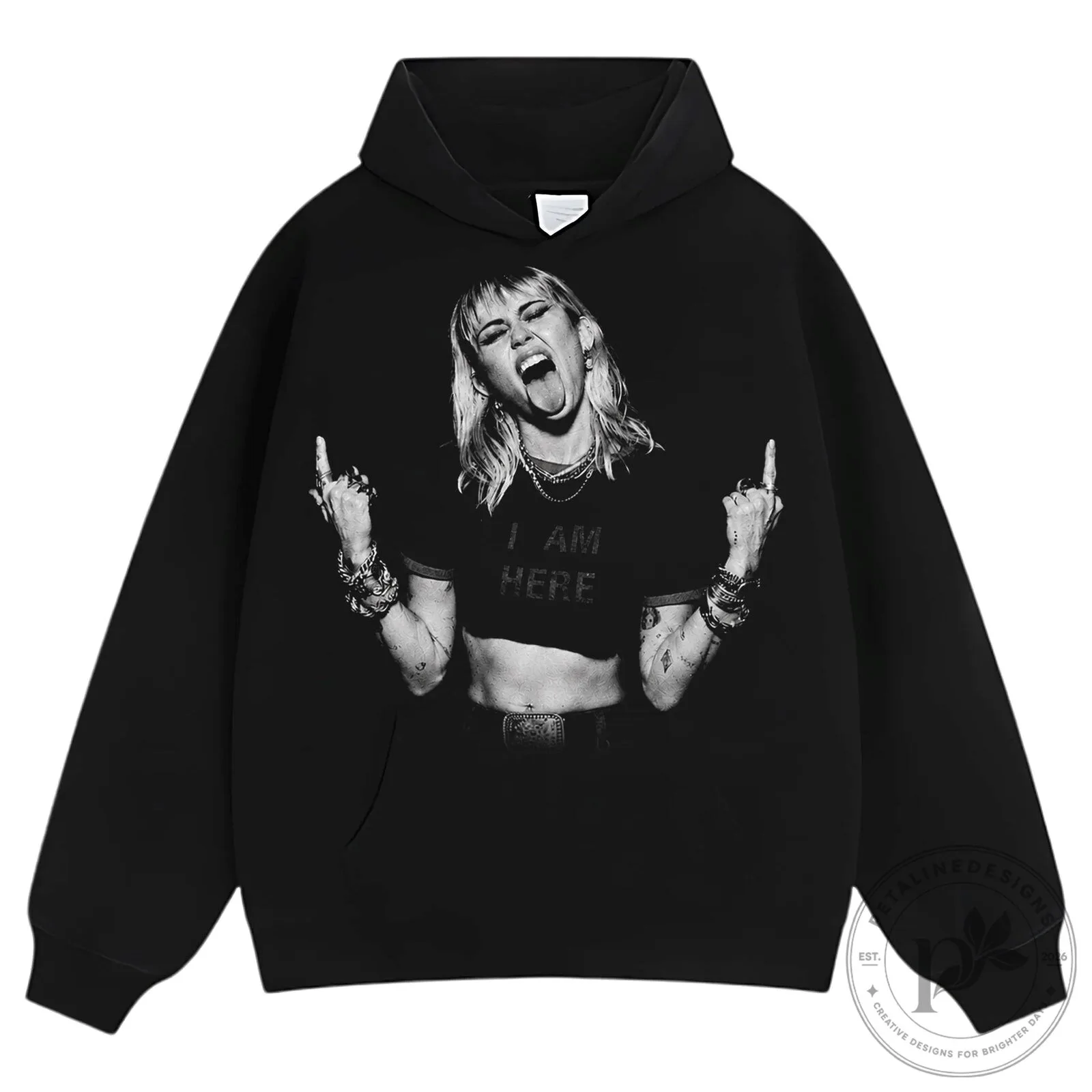 Miley Cyrus Middle Finger Vintage Washed Black Graphic T-Shirt 19 Miley Cyrus Middle Finger Vintage Washed Black Graphic T-Shirt