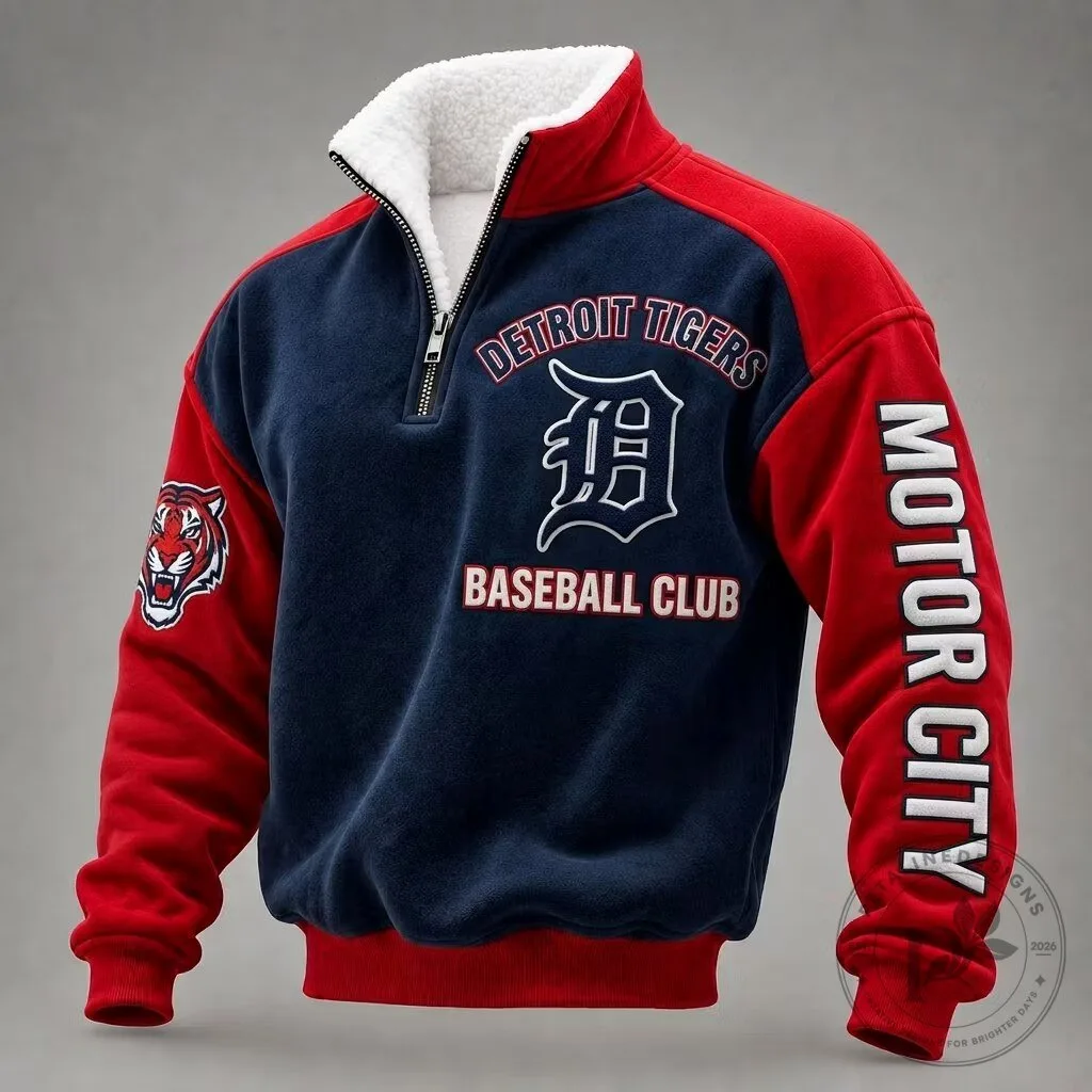 Detroit Tigers Baseball Club Motor City Quarter-Zip Fleece Sweatshirt