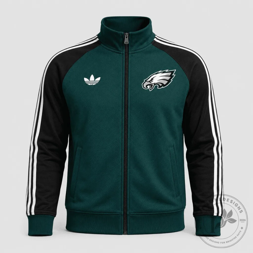 Philadelphia Eagles Adidas Style Full Zip Track Jacket Philadelphia Eagles Adidas Style Full Zip Track Jacket