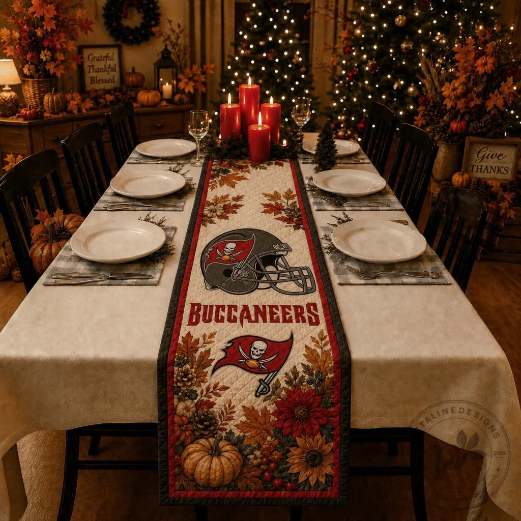 Tampa Bay Buccaneers Thanksgiving Football Holiday Table Runner Tampa Bay Buccaneers Thanksgiving Football Holiday Table Runner