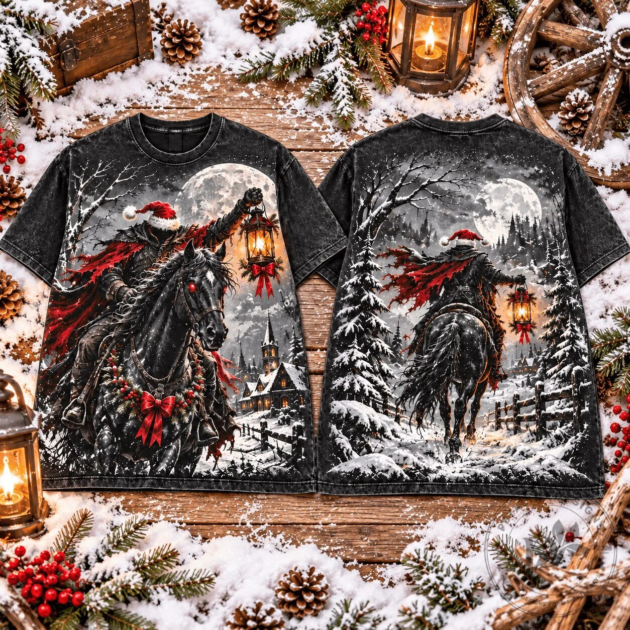 Headless Horseman Christmas Nightmare Full Moon Winter T-Shirt