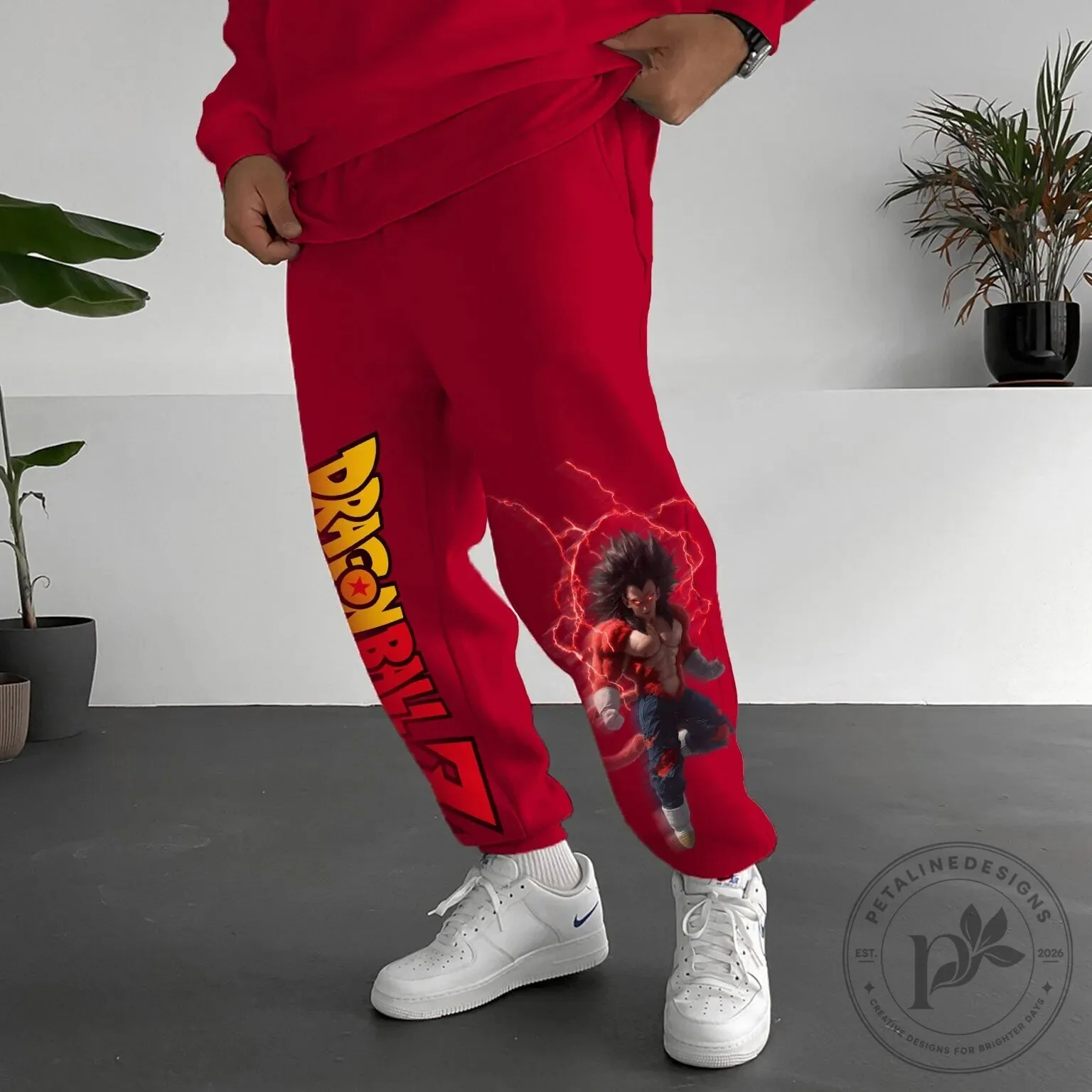 Dragon Ball Z Super Saiyan 4 Goku Red Anime Streetwear Jogger Pants