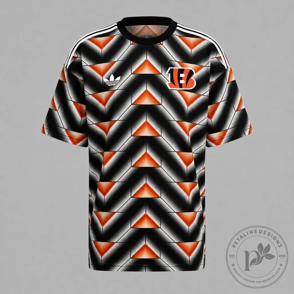 Cincinnati Bengals Football Team Retro Geometric Pattern Fan Jersey Cincinnati Bengals Football Team Retro Geometric Pattern Fan Jersey