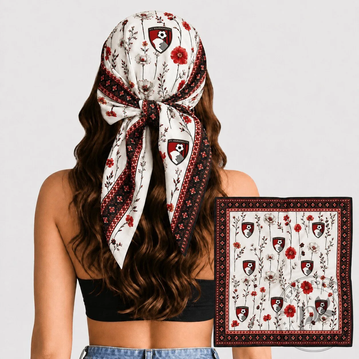 AFC Bournemouth English Premier League Floral Pattern Scarf