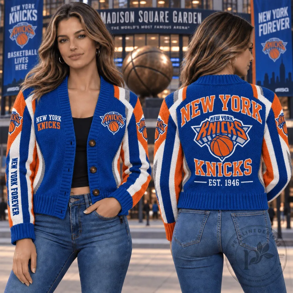New York Knicks NBA Basketball Team Cardigan Jacket New York Knicks NBA Basketball Team Cardigan Jacket