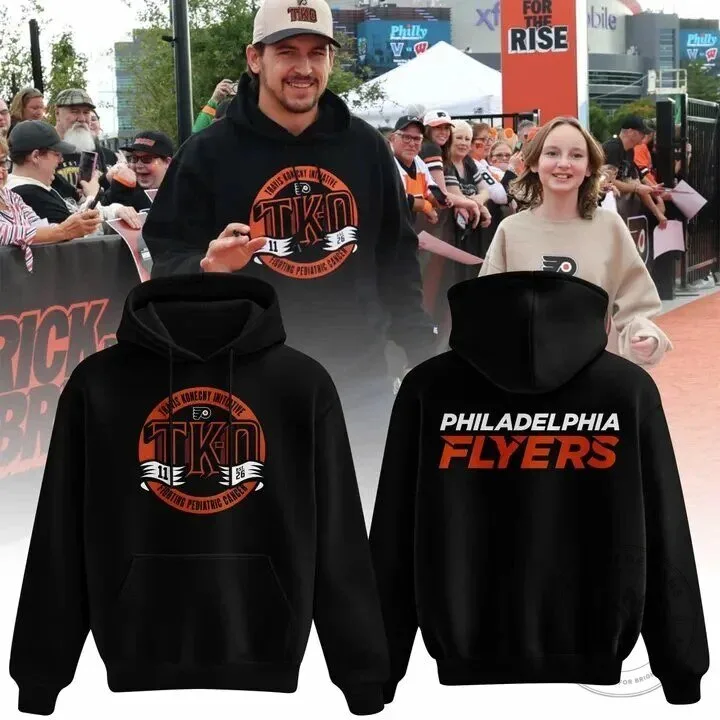 Travis Konecny Pediatric Cancer Awareness Hoodie - Philadelphia Flyers Initiative