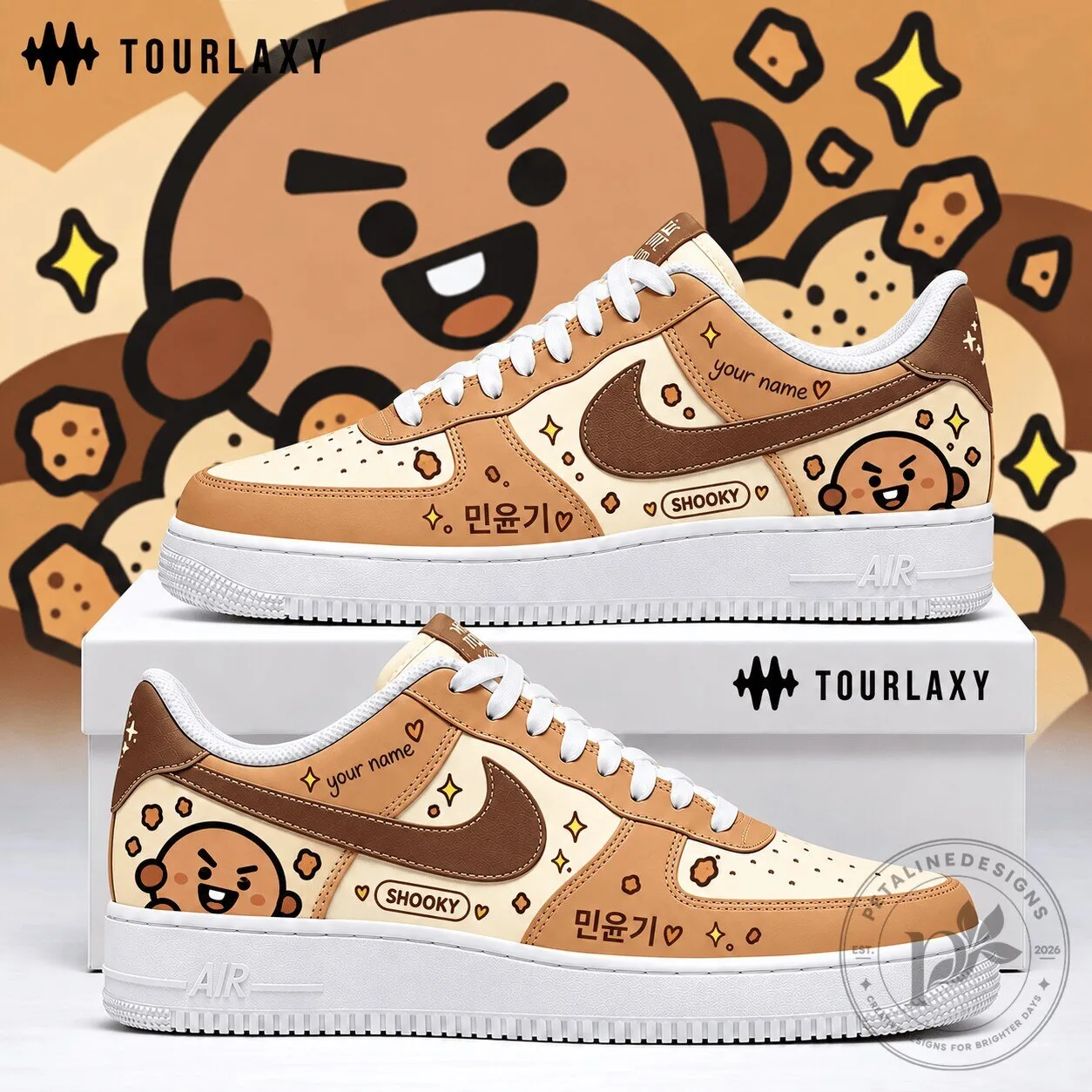 BT21 Shooky Character Custom Name Low Top Sneakers