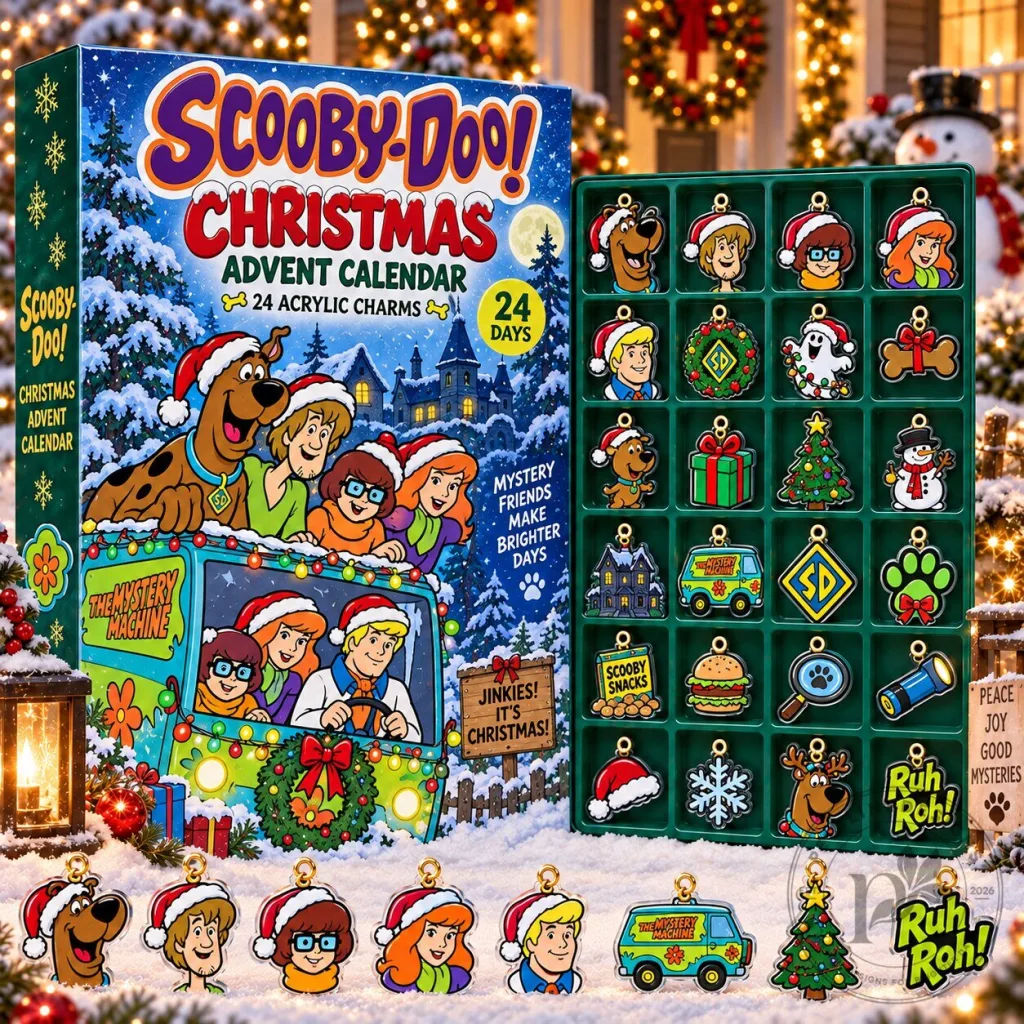 Scooby-Doo Christmas Advent Calendar with 24 Acrylic Charms Holiday Ornaments Scooby-Doo Christmas Advent Calendar with 24 Acrylic Charms Holiday Ornaments 2D