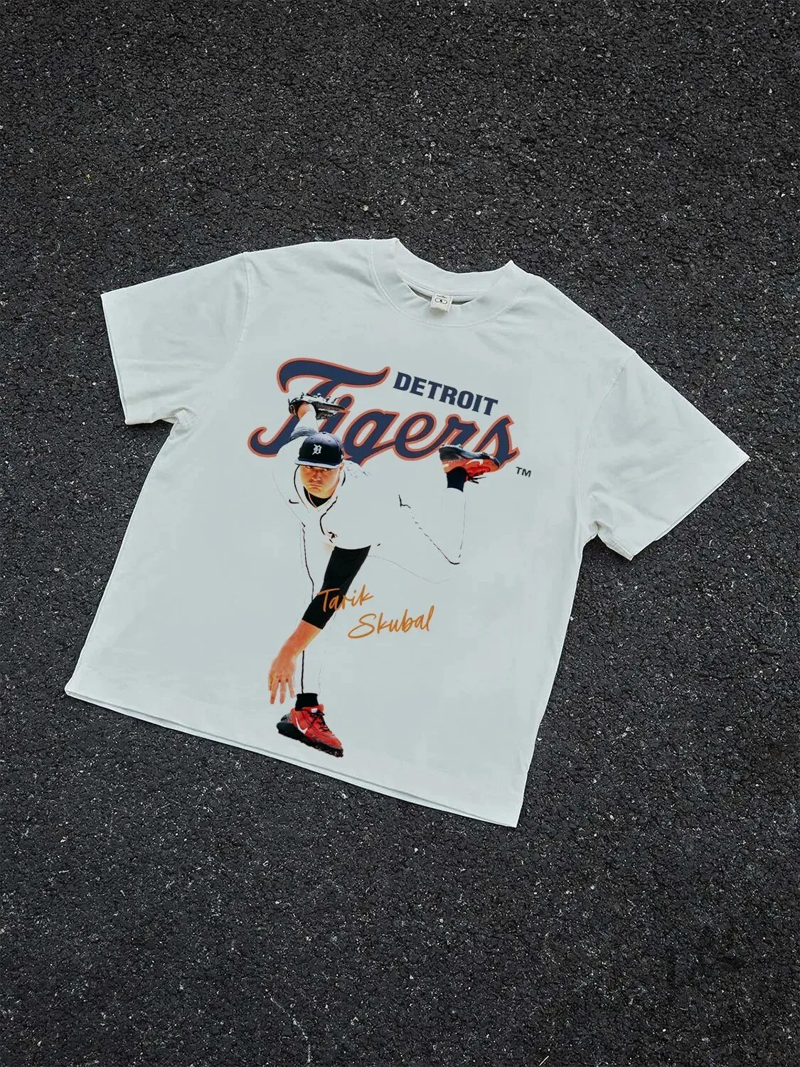 Graphic T-Shirt featuring Tarik Skubal, Detroit Tigers Baseball Pitcher 2 Graphic T-Shirt featuring Tarik Skubal, Detroit Tigers Baseball Pitcher