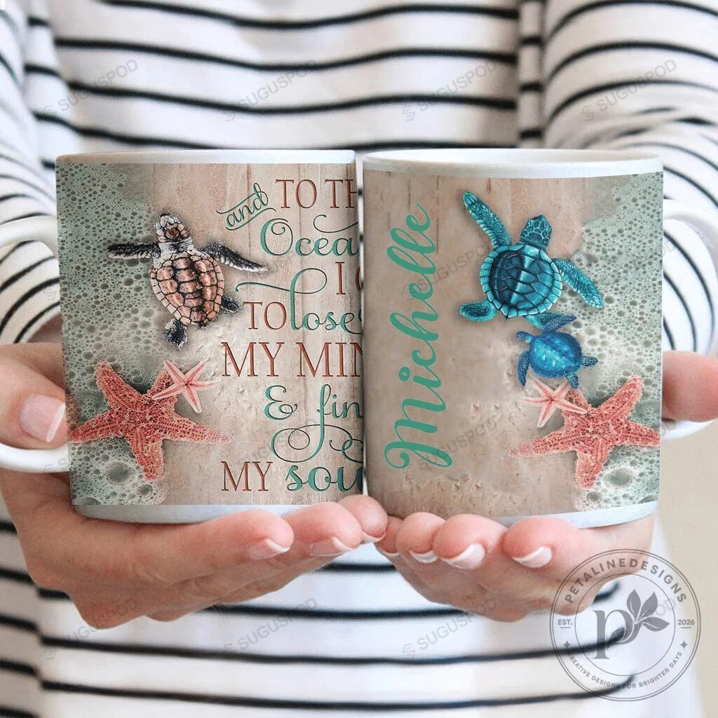 Personalized Sea Turtle And Starfish Beach Quote Coffee Mug 1 Personalized Sea Turtle And Starfish Beach Quote Coffee Mug