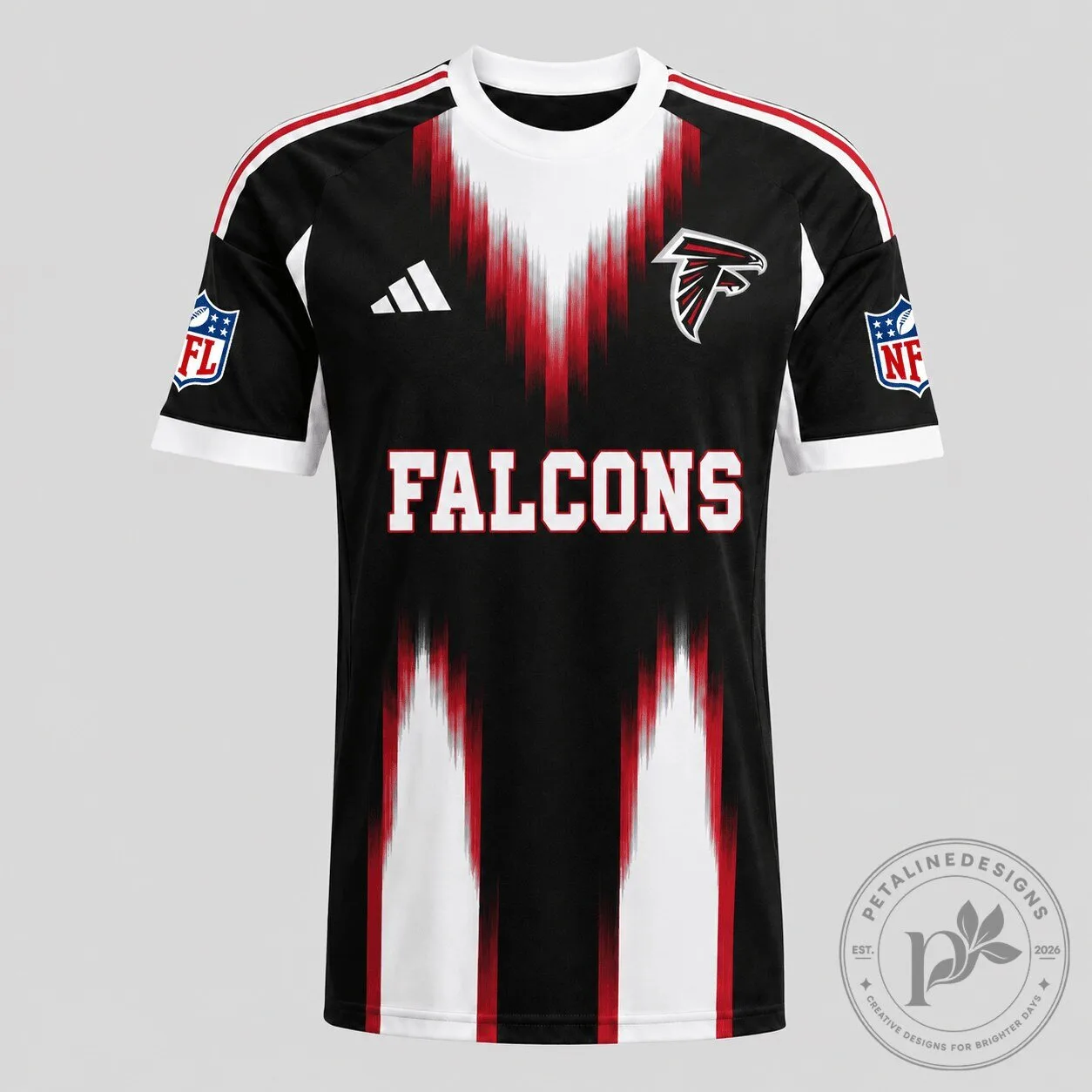 Atlanta Falcons Black and Red Brush Stripe National Football League Jersey 1 Atlanta Falcons Black and Red Brush Stripe National Football League Jersey