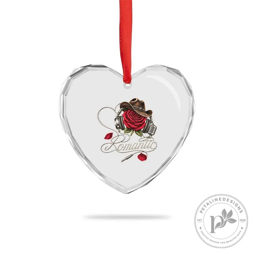 Romantic Country Music Heart Shaped Crystal Glass Christmas Ornament 10 Romantic Country Music Heart Shaped Crystal Glass Christmas Ornament