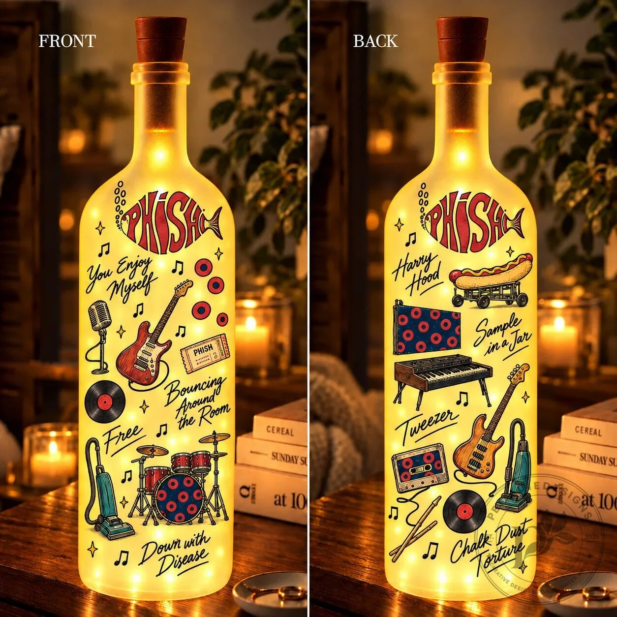 Phish You Enjoy Myself Harry Hood Lighted Bottle Lamp, Jam Band Music Decor 9 Phish You Enjoy Myself Harry Hood Lighted Bottle Lamp, Jam Band Music Decor