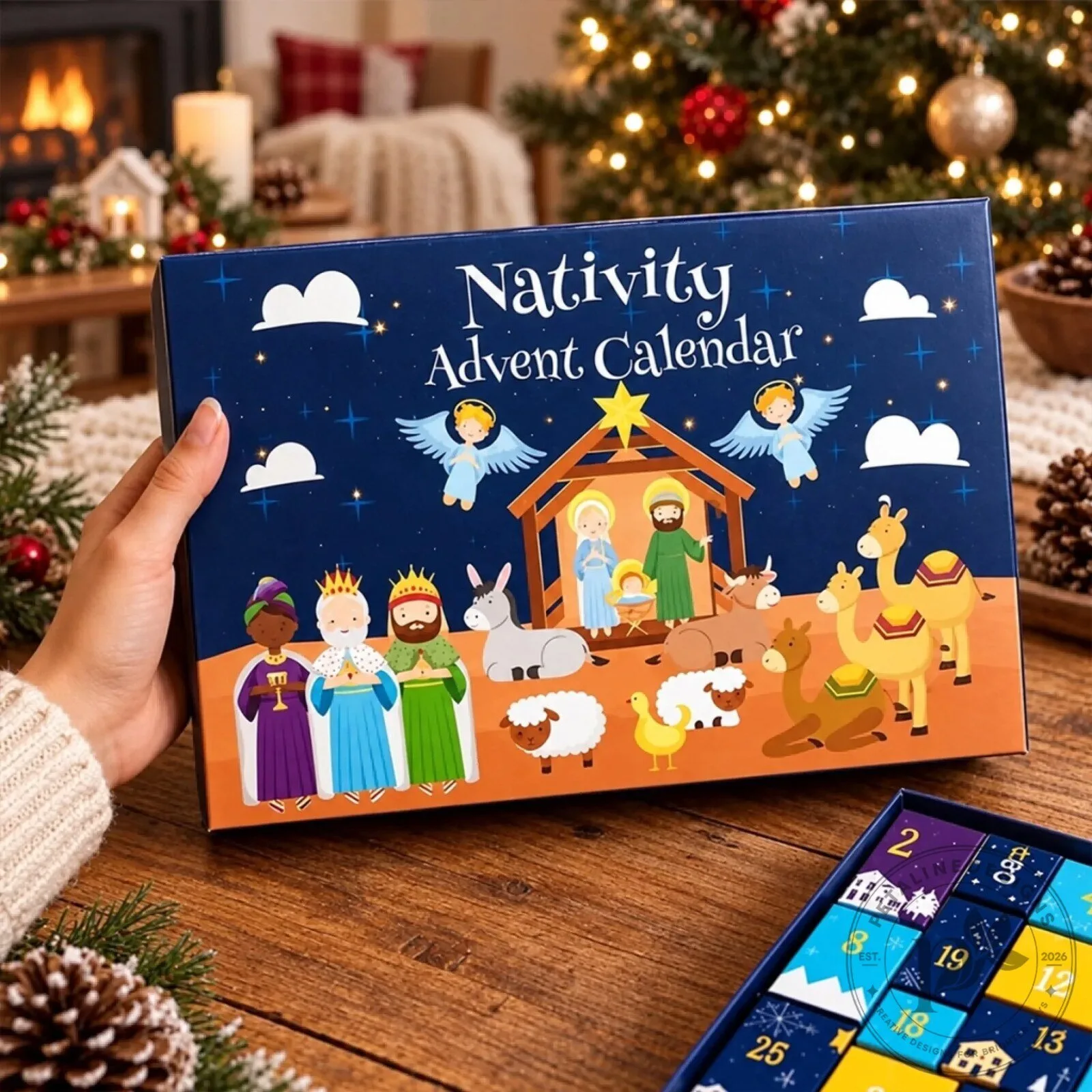 Nativity Scene Christmas Countdown Advent Calendar with Figurines 2D 13 Nativity Scene Christmas Countdown Advent Calendar with Figurines