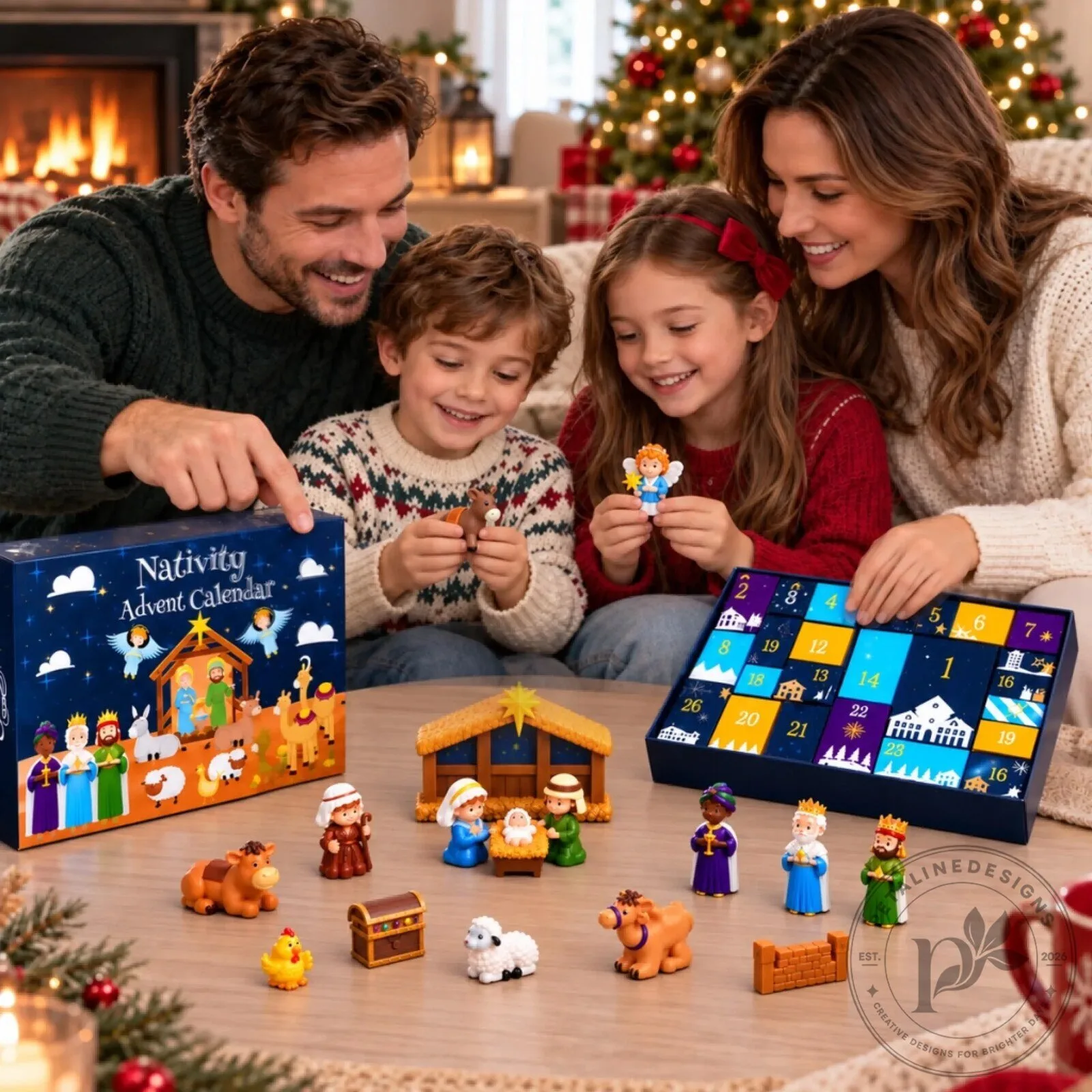 Nativity Scene Christmas Countdown Advent Calendar with Figurines 2D 16 Nativity Scene Christmas Countdown Advent Calendar with Figurines