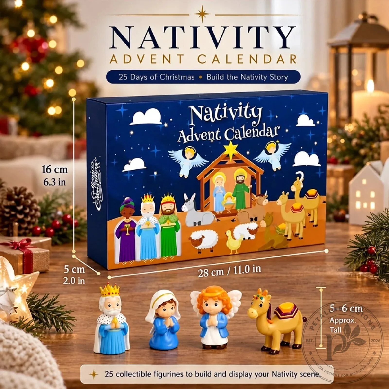 Nativity Scene Christmas Countdown Advent Calendar with Figurines 2D 19 Nativity Scene Christmas Countdown Advent Calendar with Figurines