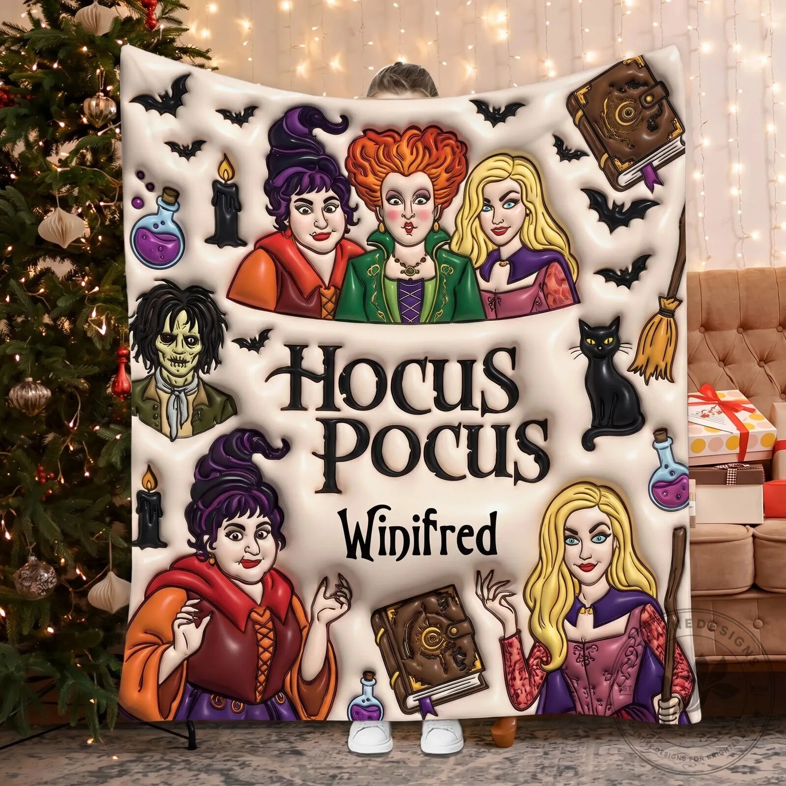 Hocus Pocus Winifred Sanderson Sisters Halloween Cozy Blanket