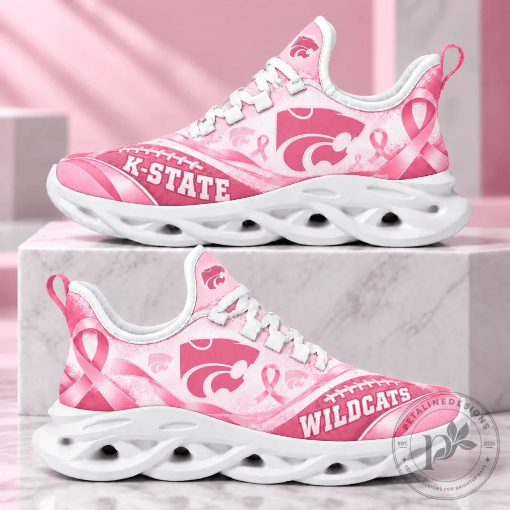 Kansas State Wildcats Breast Cancer Awareness Pink Running Shoes Kansas State Wildcats Breast Cancer Awareness Pink Running Shoes