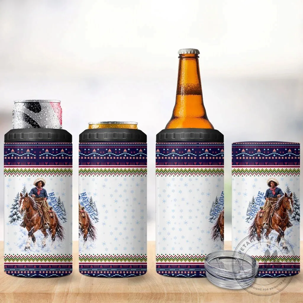 Nat Love African American Cowboy Winter Snow Fair Isle Pattern Can Cooler Tumbler 12 Nat Love African American Cowboy Winter Snow Fair Isle Pattern Can Cooler Tumbler