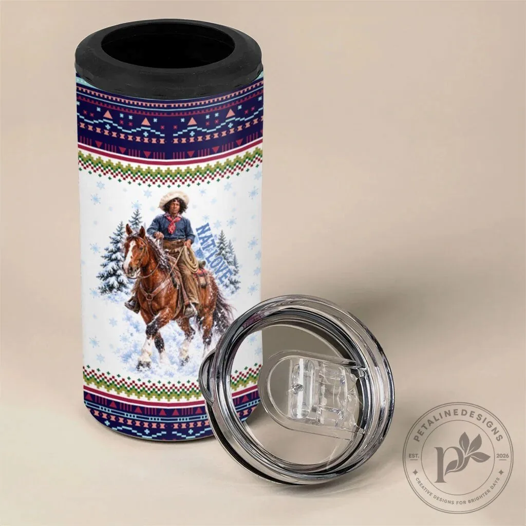 Nat Love African American Cowboy Winter Snow Fair Isle Pattern Can Cooler Tumbler 13 Nat Love African American Cowboy Winter Snow Fair Isle Pattern Can Cooler Tumbler