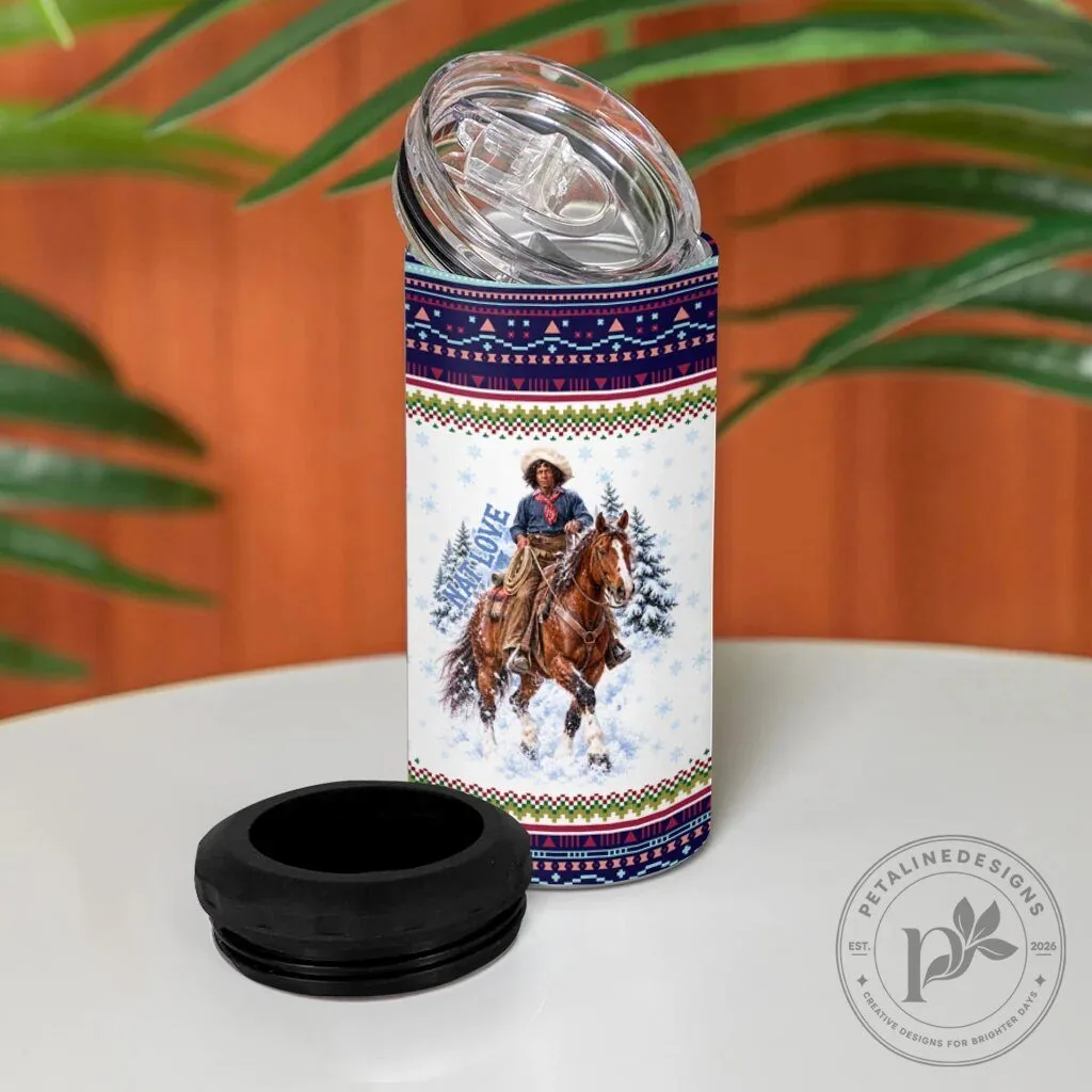Nat Love African American Cowboy Winter Snow Fair Isle Pattern Can Cooler Tumbler 14 Nat Love African American Cowboy Winter Snow Fair Isle Pattern Can Cooler Tumbler