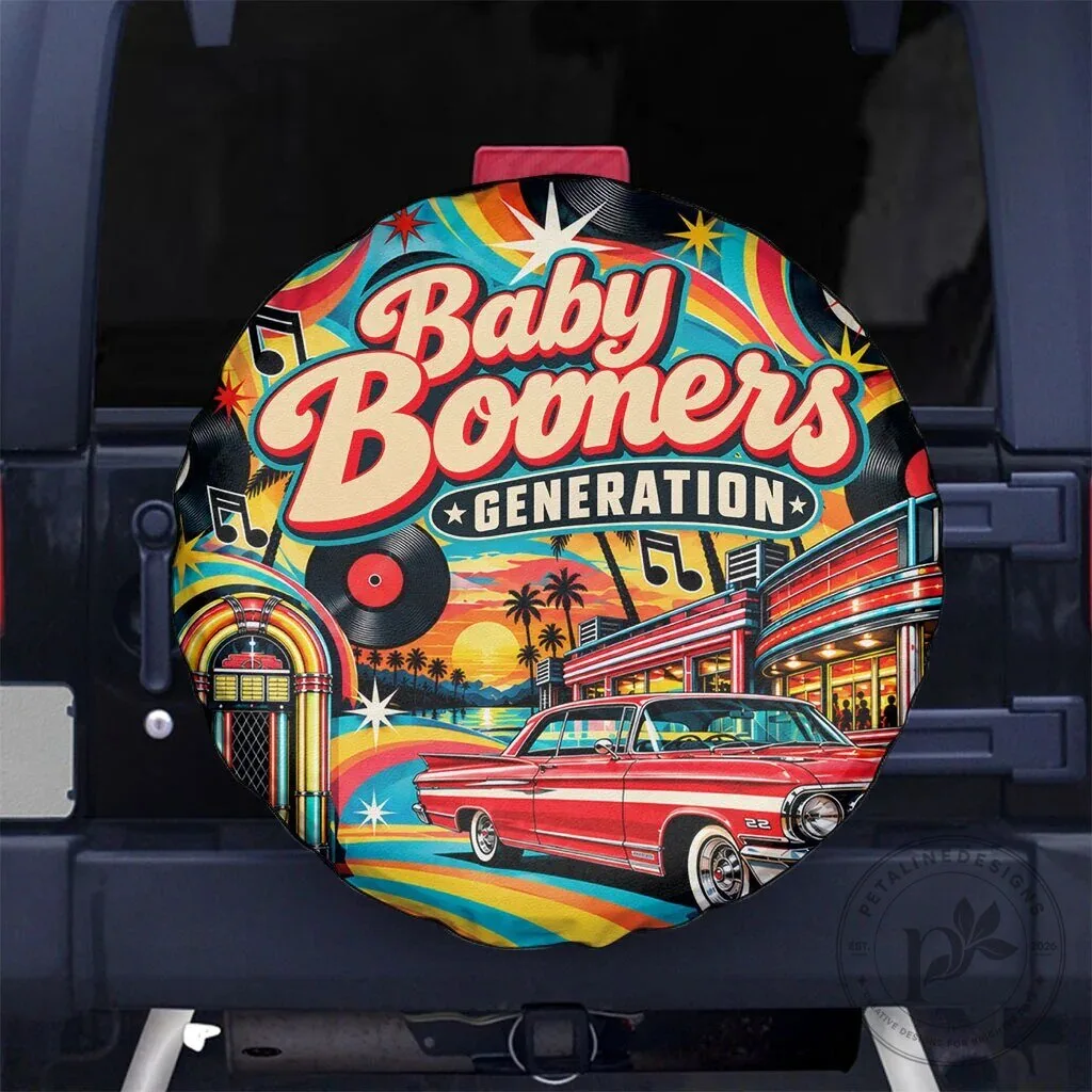 Baby Boomers Generation Vintage Retro Classic Car Spare Tire Cover 1 Baby Boomers Generation Vintage Retro Classic Car Spare Tire Cover