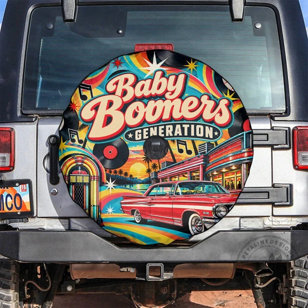 Baby Boomers Generation Vintage Retro Classic Car Spare Tire Cover 9 Baby Boomers Generation Vintage Retro Classic Car Spare Tire Cover