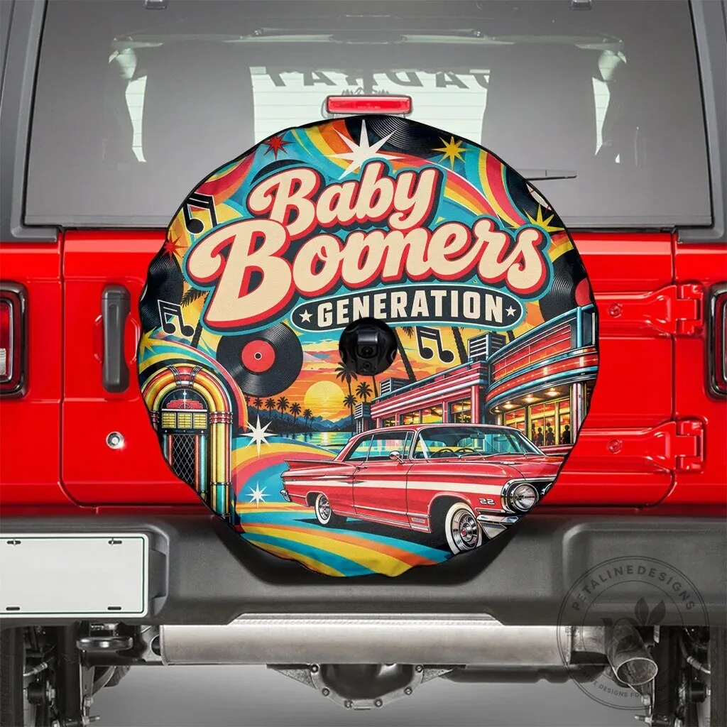 Baby Boomers Generation Vintage Retro Classic Car Spare Tire Cover 10 Baby Boomers Generation Vintage Retro Classic Car Spare Tire Cover