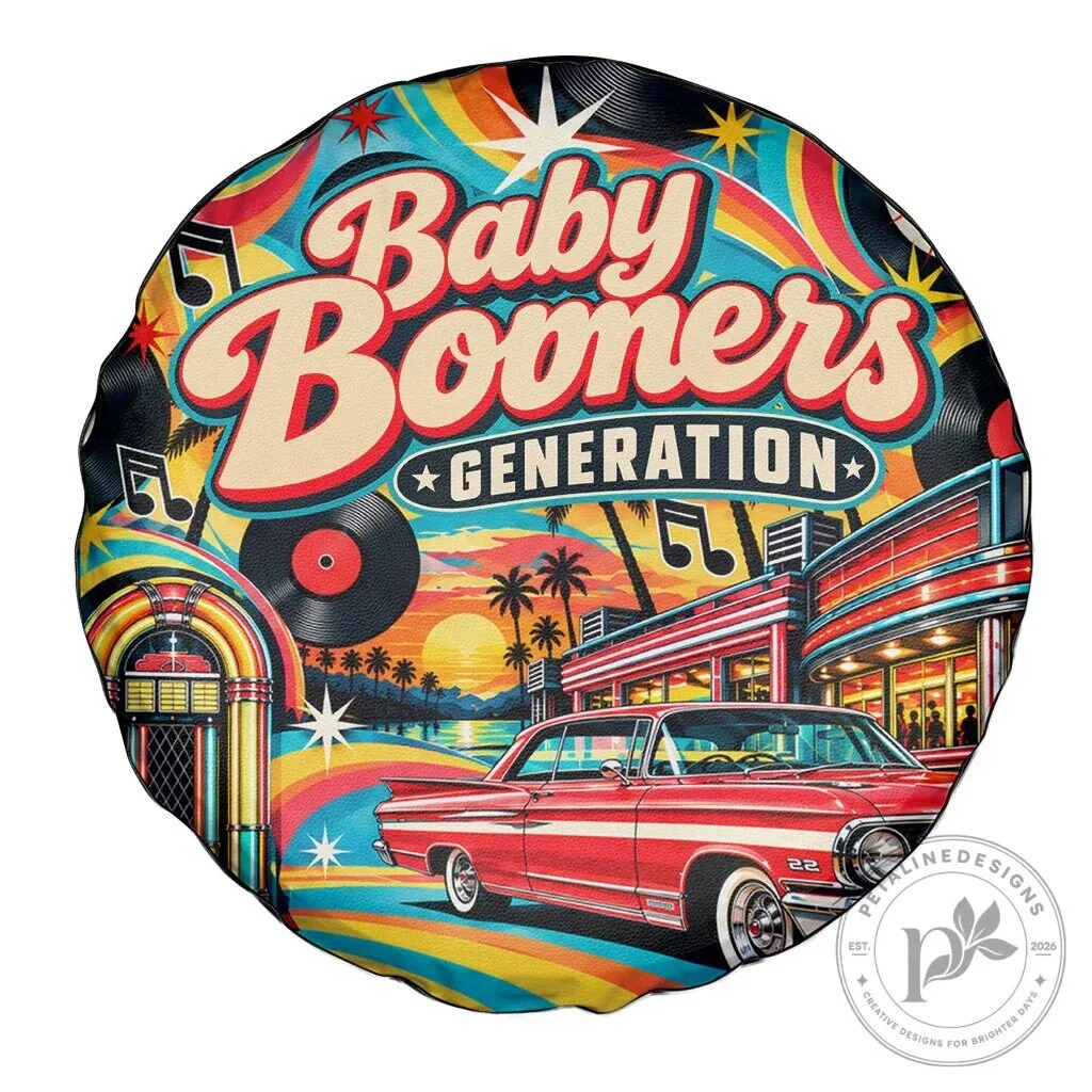 Baby Boomers Generation Vintage Retro Classic Car Spare Tire Cover 11 Baby Boomers Generation Vintage Retro Classic Car Spare Tire Cover