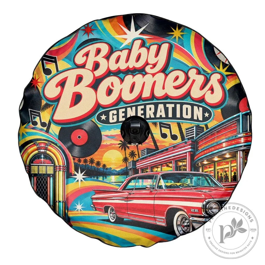 Baby Boomers Generation Vintage Retro Classic Car Spare Tire Cover 12 Baby Boomers Generation Vintage Retro Classic Car Spare Tire Cover