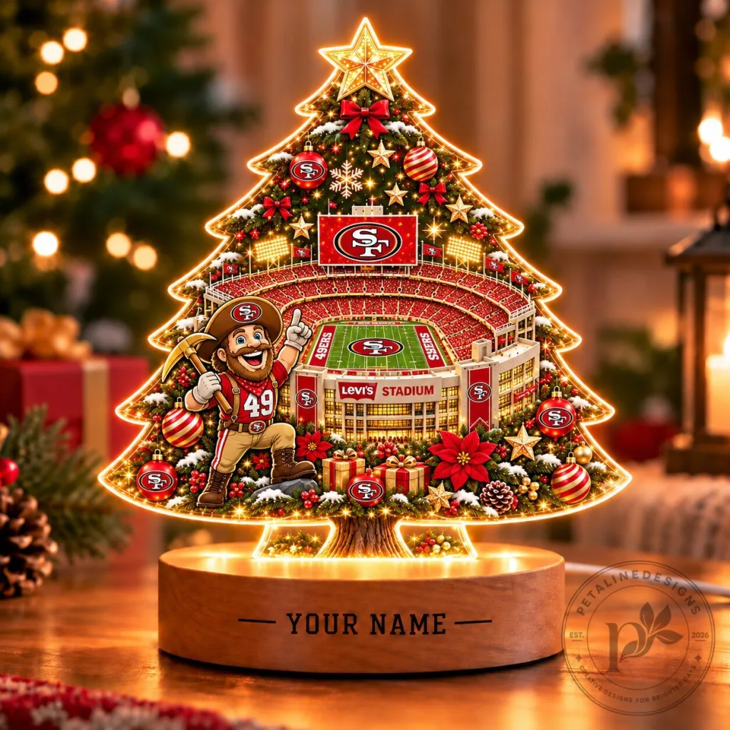 San Francisco 49ers NFL Christmas Tree LED Light Custom Name Desk Lamp San Francisco 49ers NFL Christmas Tree LED Light Custom Name Desk Lamp