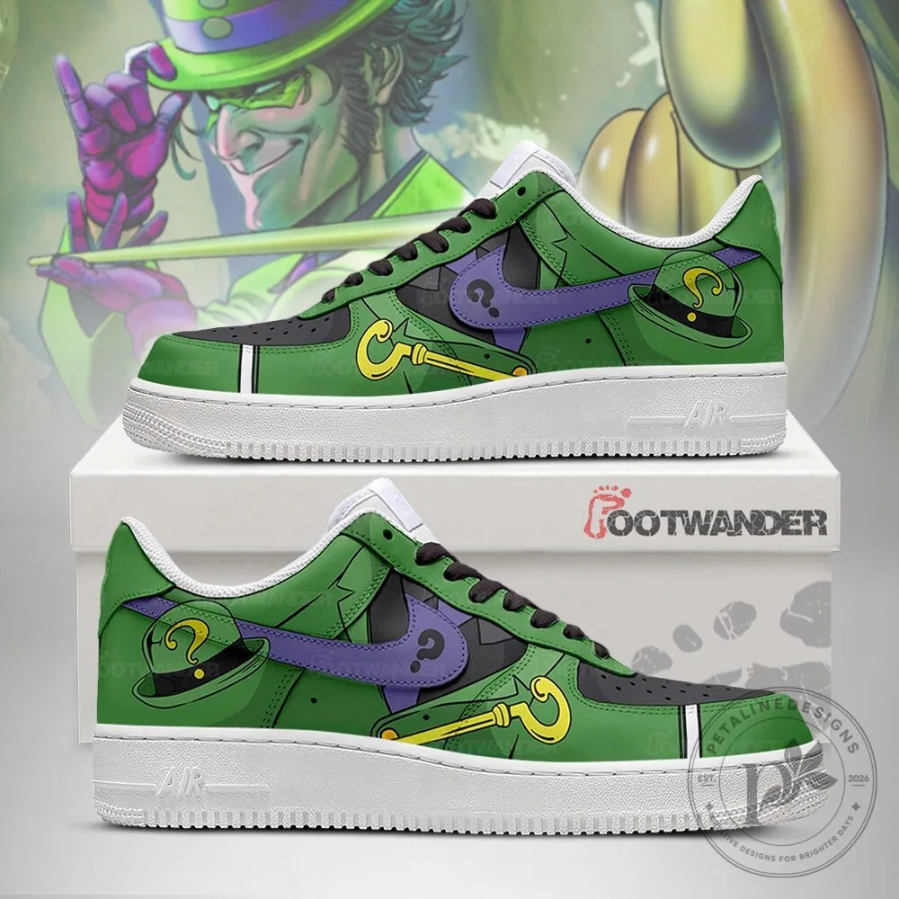 The Riddler Villain DC Comics Custom Printed Air Force One Style Shoes