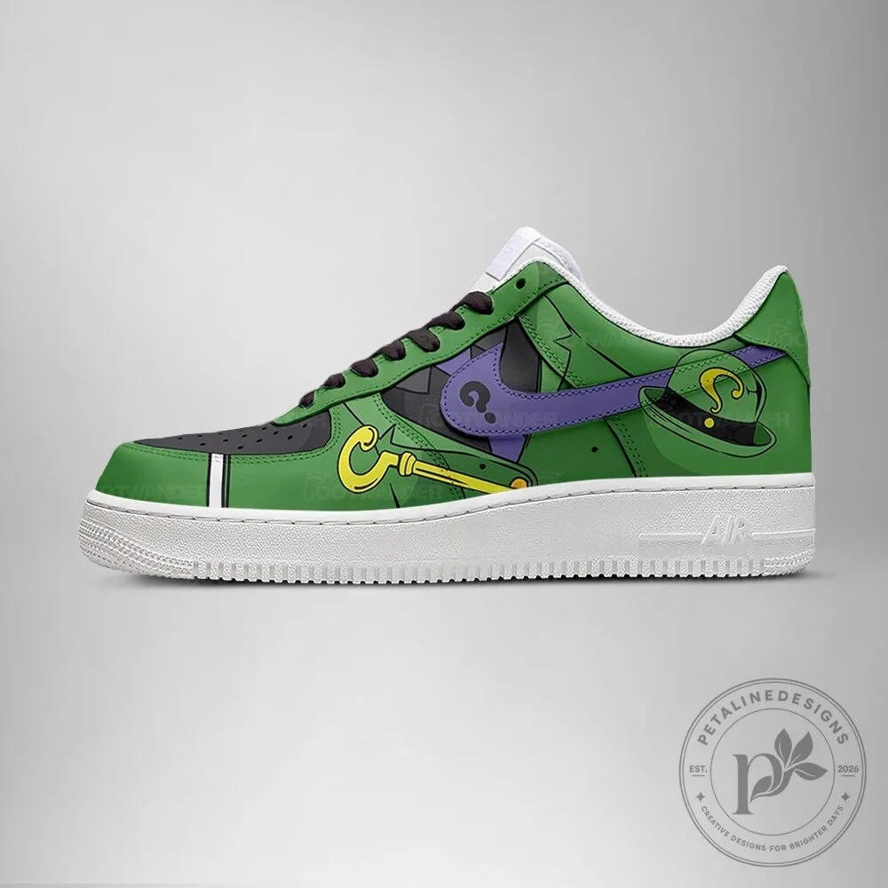 The Riddler Villain DC Comics Custom Printed Air Force One Style Shoes 9 The Riddler Villain DC Comics Custom Printed Air Force One Style Shoes