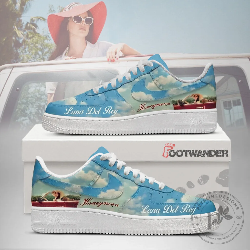 Lana Del Rey Honeymoon Album Art Sky Blue Custom Sneakers Shoes
