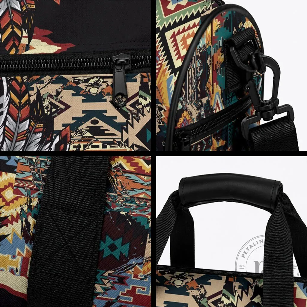 Native American Navajo Wolf Chief Pattern Travel Gym Duffle Bag 10 Native American Navajo Wolf Chief Pattern Travel Gym Duffle Bag