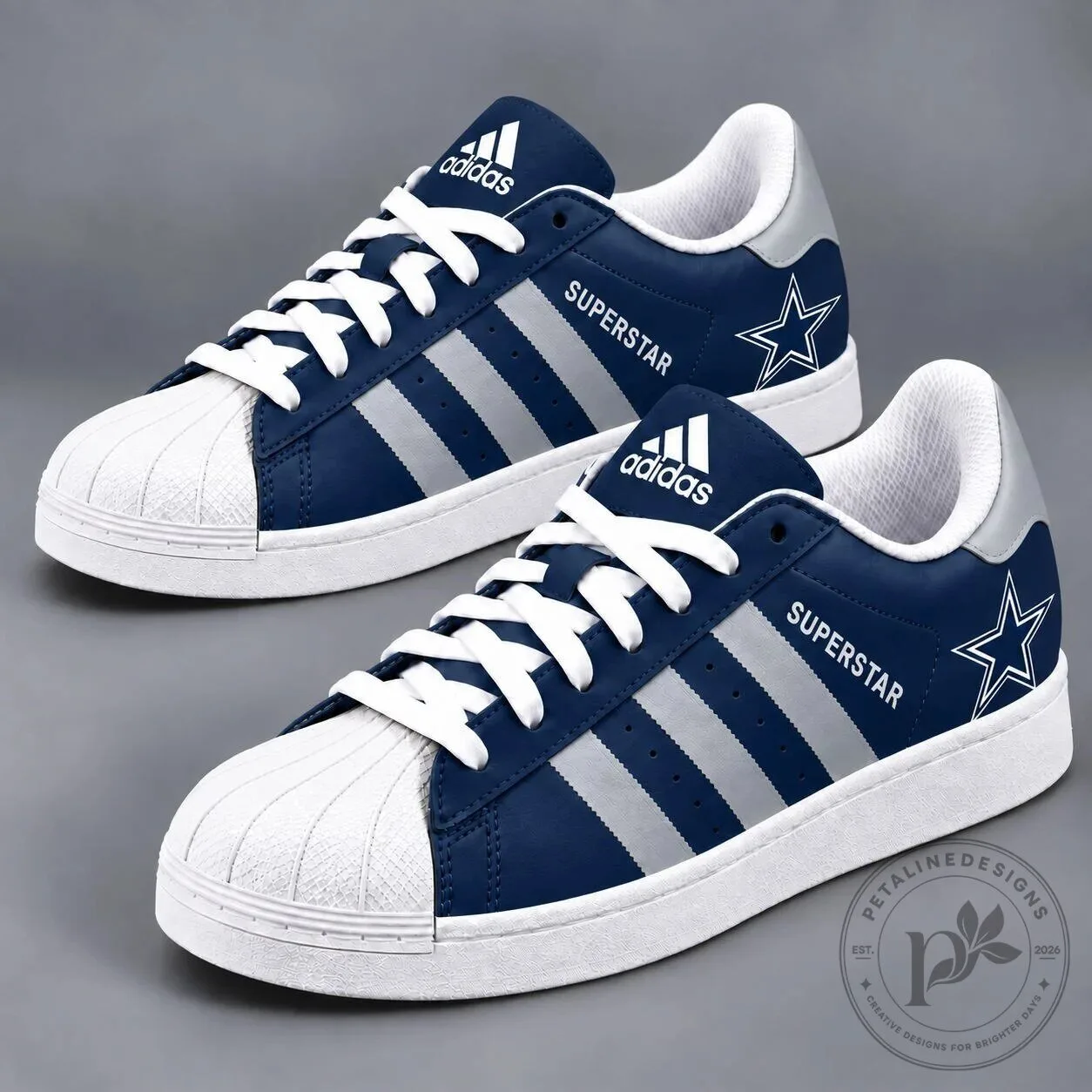 Dallas Cowboys NFL Team Logo Superstar Sneakers Shoes