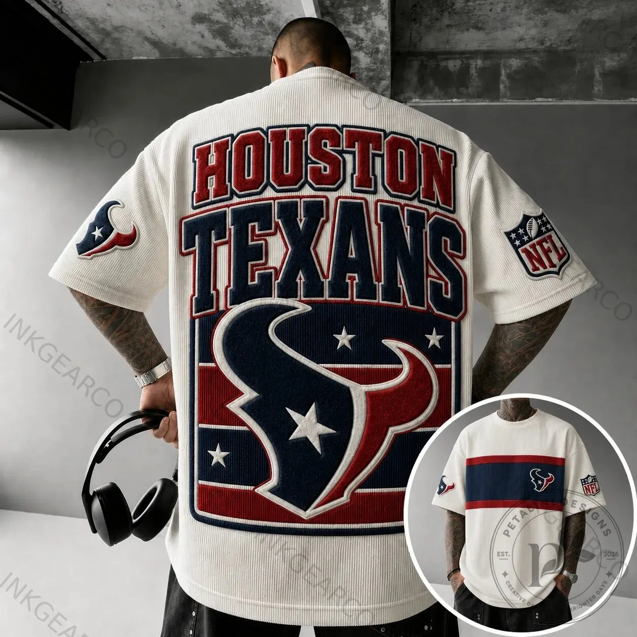Houston Texans NFL Football Team Rugby Style T-Shirt