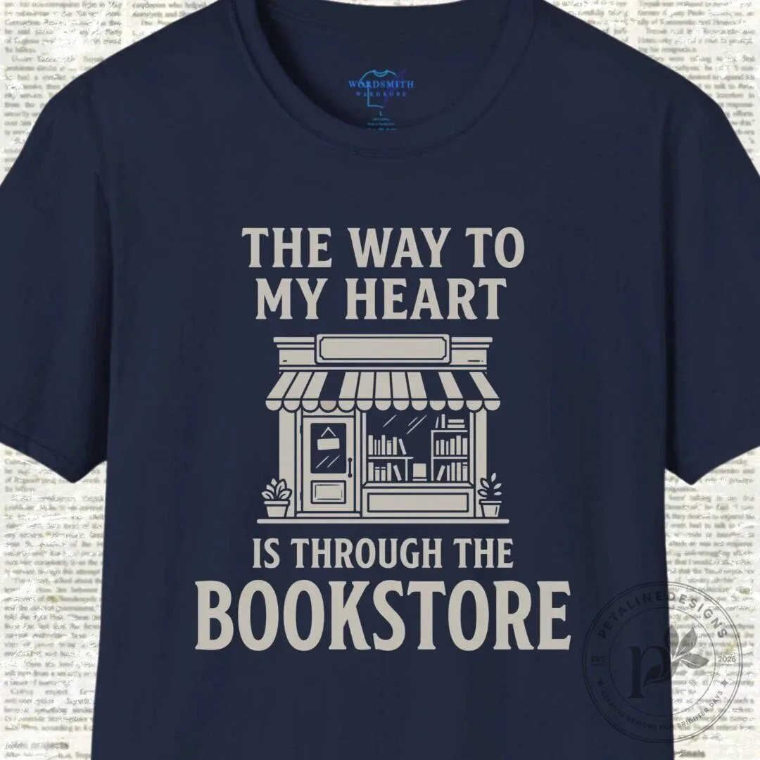 Bookstore Lover's Heart Bookworm Reading Enthusiast Navy Blue T-Shirt 1 Bookstore Lover's Heart Bookworm Reading Enthusiast Navy Blue T-Shirt