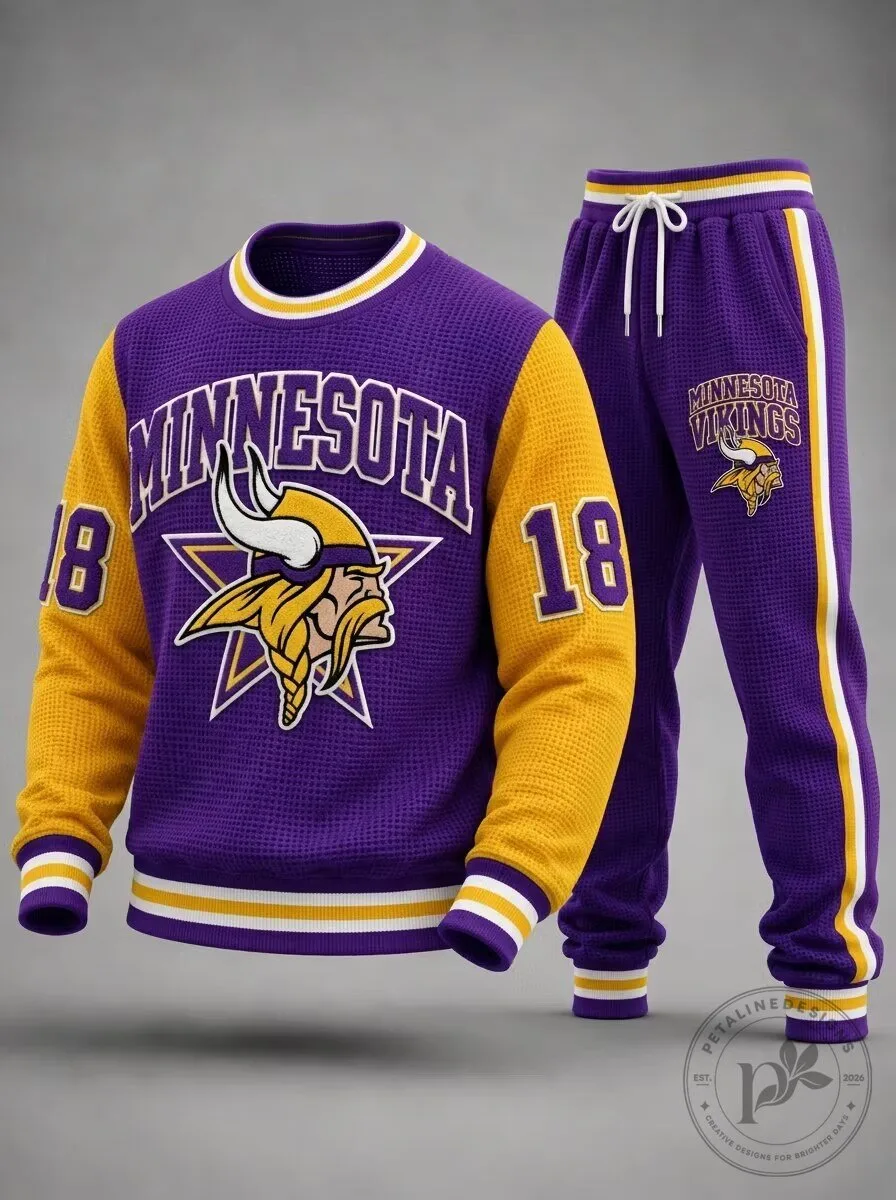 Purple and Gold Sweatshirt for Minnesota Vikings Football Team