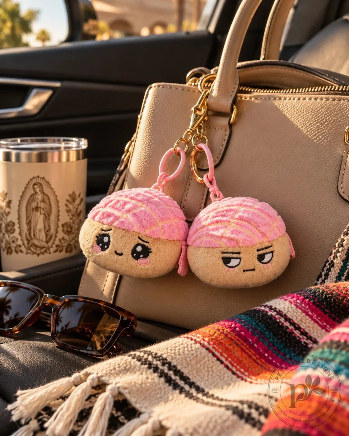 Chuco and Chula Concha Plush Keychain Set - Adorable Mexican Sweet Bread Charm 4 Chuco and Chula Concha Plush Keychain Set - Adorable Mexican Sweet Bread Charm