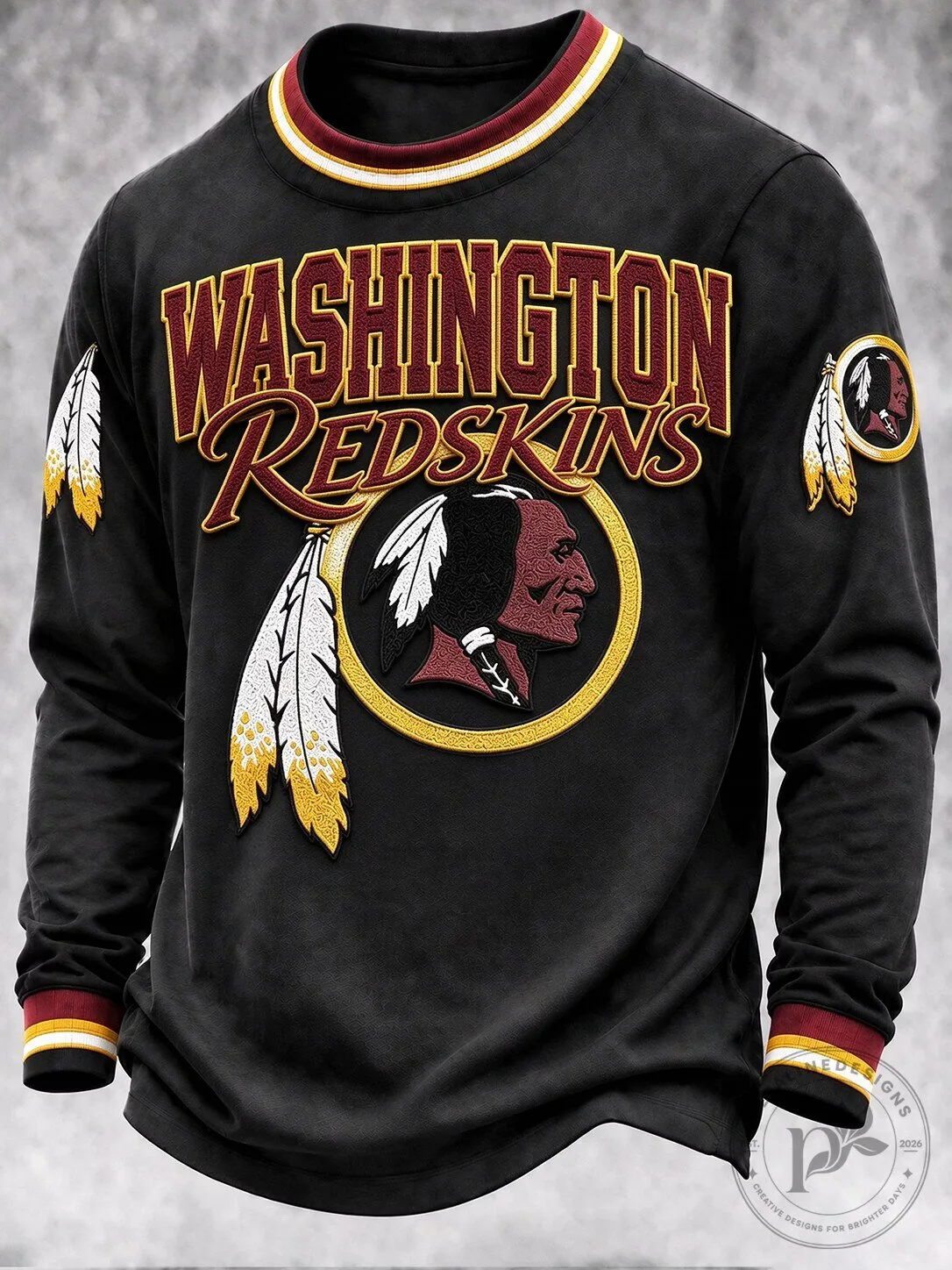 Washington Redskins Native American Logo Vintage Football Long-Sleeve T-Shirt