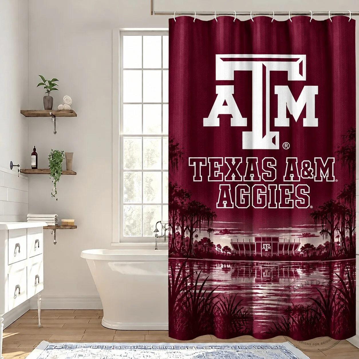 Texas A&M Aggies Kyle Field College Football Team Shower Curtain 1 Texas A&M Aggies Kyle Field College Football Team Shower Curtain