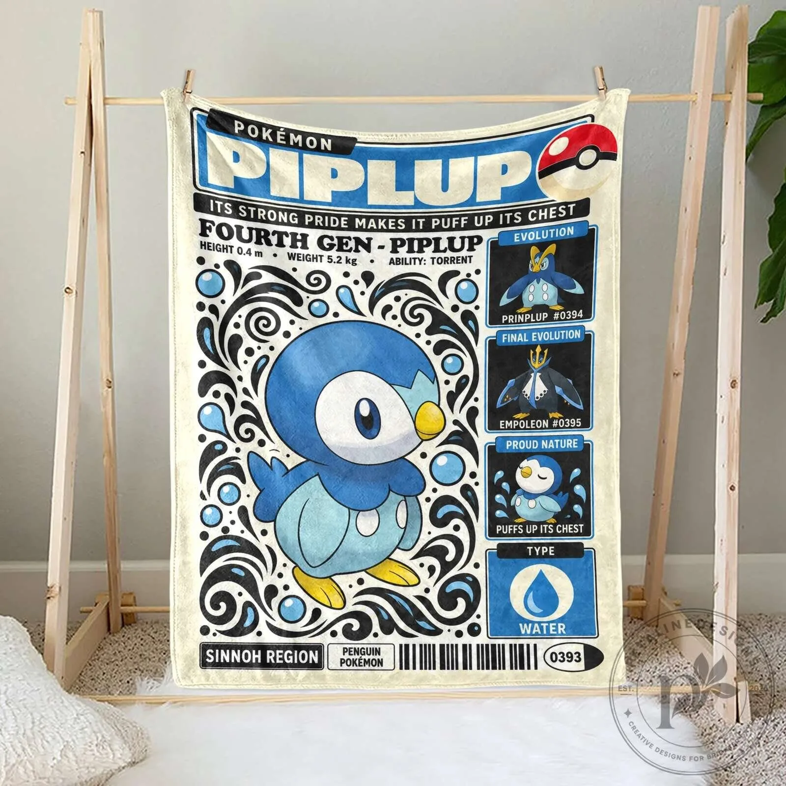 Pokemon Piplup Fourth Generation Evolution Chart Soft Fleece Blanket 7 Pokemon Piplup Fourth Generation Evolution Chart Soft Fleece Blanket